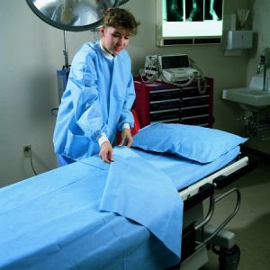 Stretcher Sheet Flat Sheet 40 X 84 Inch Blue Tissue Disposable