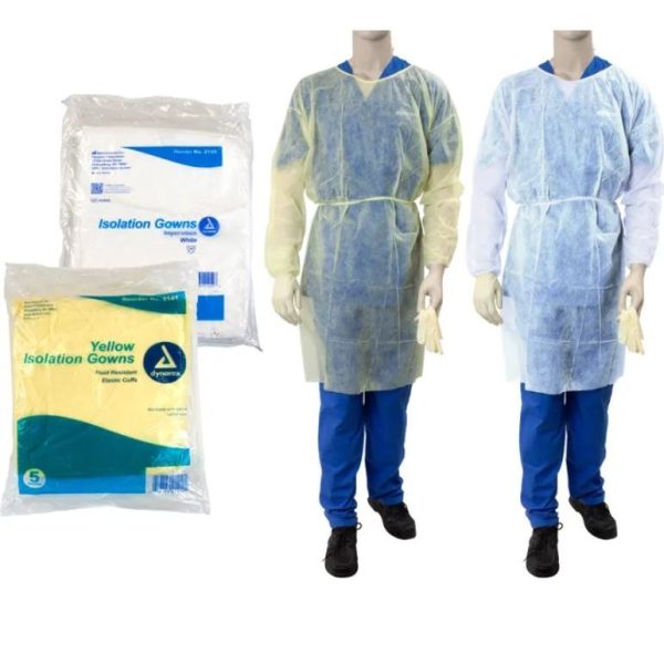 Isolation Gown Poly-Coated Barrier White  7XL