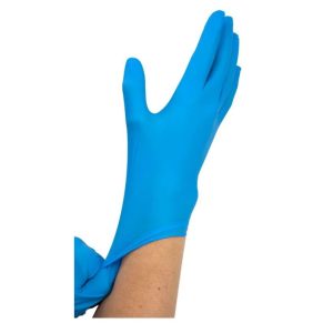 Safe-Touch Blue Nitrile Exam Gloves- Powder-Free - XL