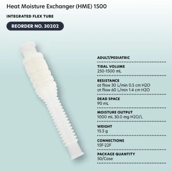 Heat Moisture Exchanger (HME) 1500 - Integrated Flex Tube