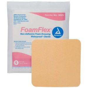 FoamFlex Non-Adhesive Waterproof Foam Dressing - 6"x6"