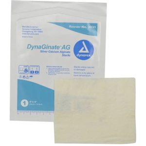 DynaGinate AG Silver Calcium Alginate Dressing - 4"x5"