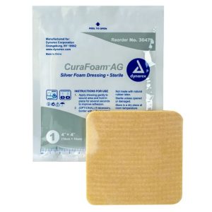 CuraFoam AG Silver Foam Dressing - 4"x4"