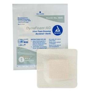 DynaFoam AG Bordered Silver Foam Dressing - 4"x4"