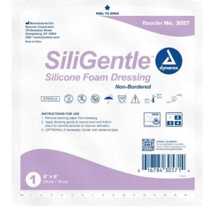 SiliGentle Non-Adhesive Silicone Foam Dressings - 6"x6"