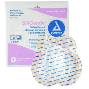 SiliGentle Silicone Bordered Foam Dressings - Lg Sacral - 9"x9"