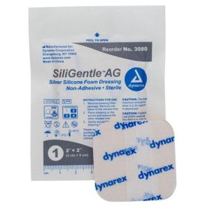 SiliGentle AG Silver Silicone Foam Dressing - 2"x2"