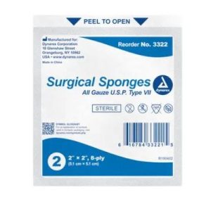 Surgical Gauze Sponge 2"x 2" 8 Ply