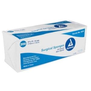 Surgical Gauze Sponge 3"x 3" 12 Ply