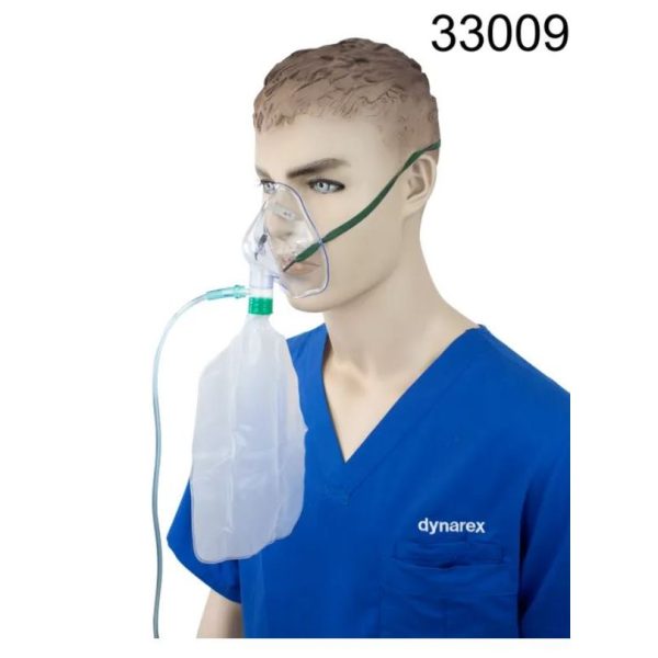 Standard Oxygen Mask  High-Concentration w/ 7 ft (2.1 m) Tubing with Standard Connector and 1000 mL Reservoir  Bag  Adult