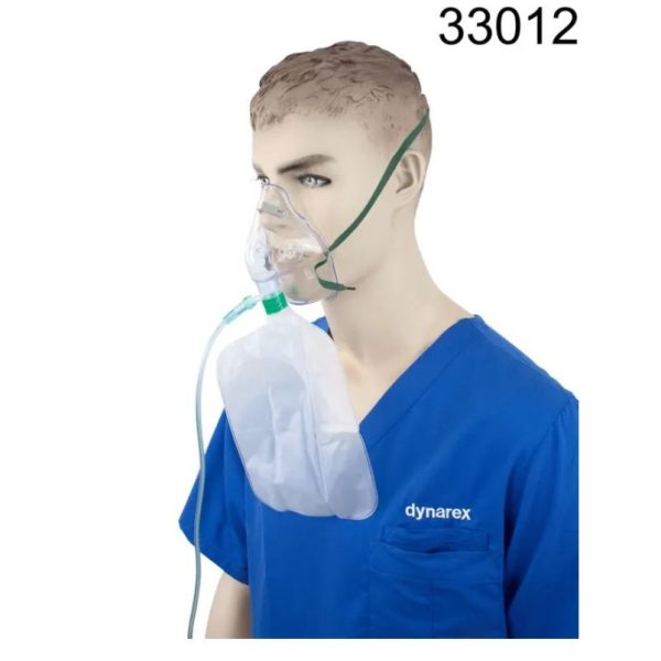 Elongated Oxygen Mask  High-Concentration w/ 7ft (2.1m) Tubing with Standard Connector and 1000 mL Reservoir  Bag  Adult