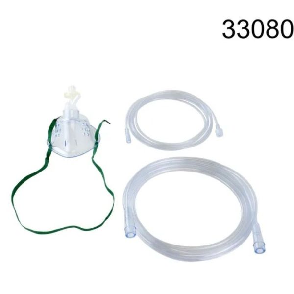 Oxygen C02 Elongated Mask w/ CO2 Sampling Line with Filter and Male/Male Connector