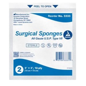 Surgical Gauze Sponge Sterile 2's 3"x 3" 12 Ply