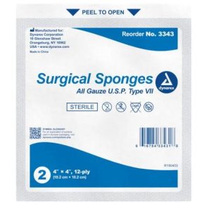 Surgical Gauze Sponge Sterile 2's 4"x 4" 12 Ply