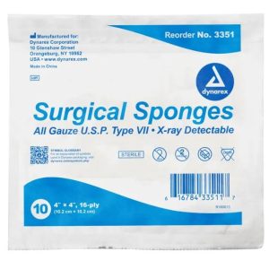 X-Ray Detectable Surgical Gauze Sponge Sterile 4" x 4"