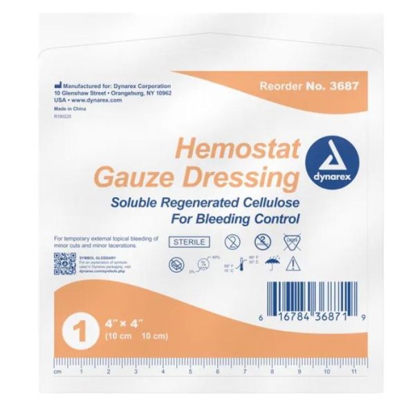 Hemostat Gauze Dressing 4'' x 4''