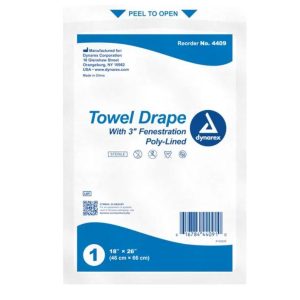 Disposable Towel Drapes Fenestrated Sterile 18'' x 26''