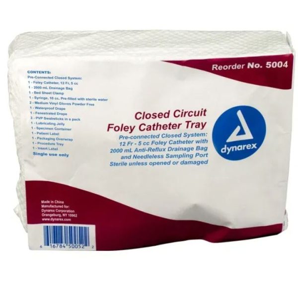 Closed Circuit Foley Catheter Tray - Sterile 12 FR