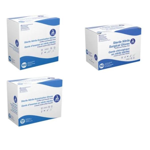 Sterile Nitrile Examination Gloves- Powder Free - Pairs (Size L)