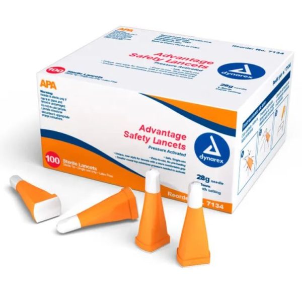 Advantage Pressure Activated Safety Lancets Sterile 28 gauge - 1.8 mm Depth