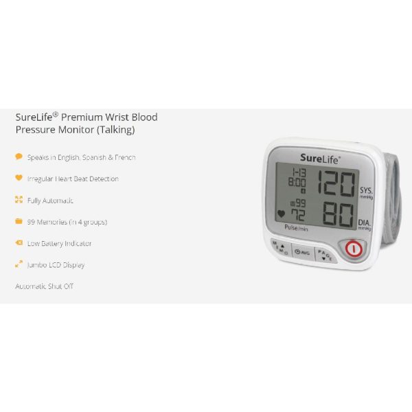 SureLife  Talking Wrist Blood Pressure Monitor